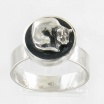 Zilveren kattenring met onyx