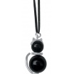 Gelukskatje onyx met zilver
